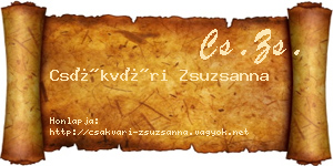 Csákvári Zsuzsanna névjegykártya